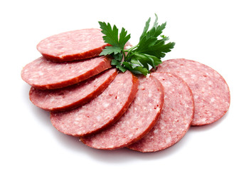 Smoked sausage salami isolated