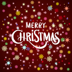 Obraz na płótnie Canvas Merry Christmas gold glittering lettering design. Vector illustration EPS 10
