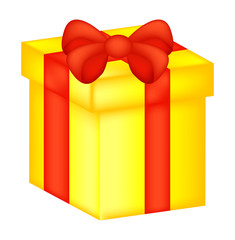 christmas box, gift icon, symbol, design. vector illustration isolated on white background.