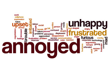 Annoyed word cloud concept