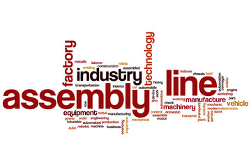 Assembly line word cloud concept