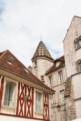 Fototapeta na wymiar Maisons à pan de bois, Sémur en Auxois, Côte d'Or, Bourgogne, France