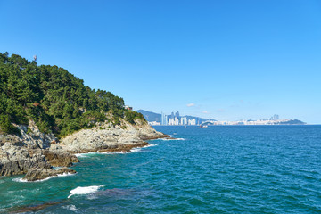 Igidae coastline and seaside of Haeundae district