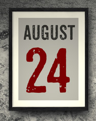 August calendar on the photo frame