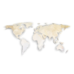 Fototapeta na wymiar World map with shadow, textured design vector illustration
