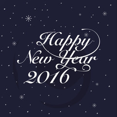 New year 2016 Greeting Card. Typography postcard template. Vecto