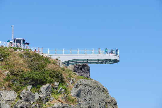 transparent skywalk to see Oryukdo islands.