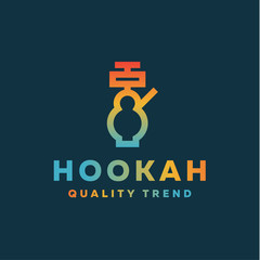 Shisha hookah for tobacco smoking and mixtures your company brand, quality gradientyny contour logotype