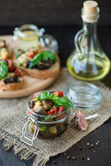 Baked eggplant with tomatoes, garlic and paprika