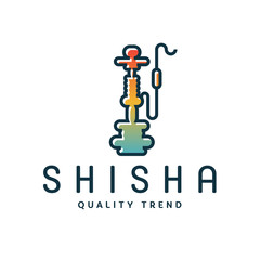 Shisha hookah for tobacco smoking and mixtures your company brand, quality gradientyny contour logotype