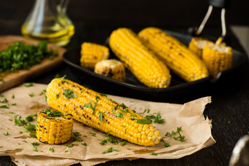 Grilled Corn on the cob with Chili, Cilantro, and Lime