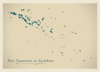 Modern Map - Iles Tuamotu et Gambier PF