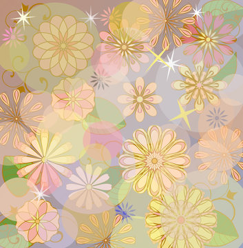 Background with abstract floral pattern. © legon