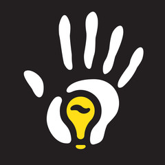 light bulb hand print