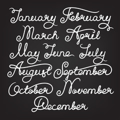 Handwritten months of the year