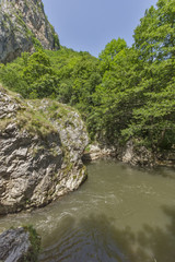 Fototapeta na wymiar landscape with mountains trees, Erma River Gorge, Bulgaria