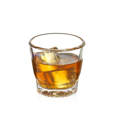 wisky glass on white background