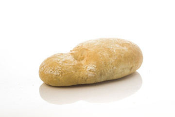ciabatta bread on white background