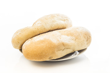 ciabatta bread on white background