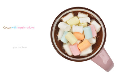 Cocoa with colorful marshmallows