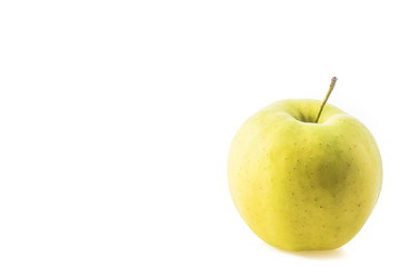  biological yellow apple on white background