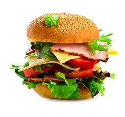 burger isolated on white  background