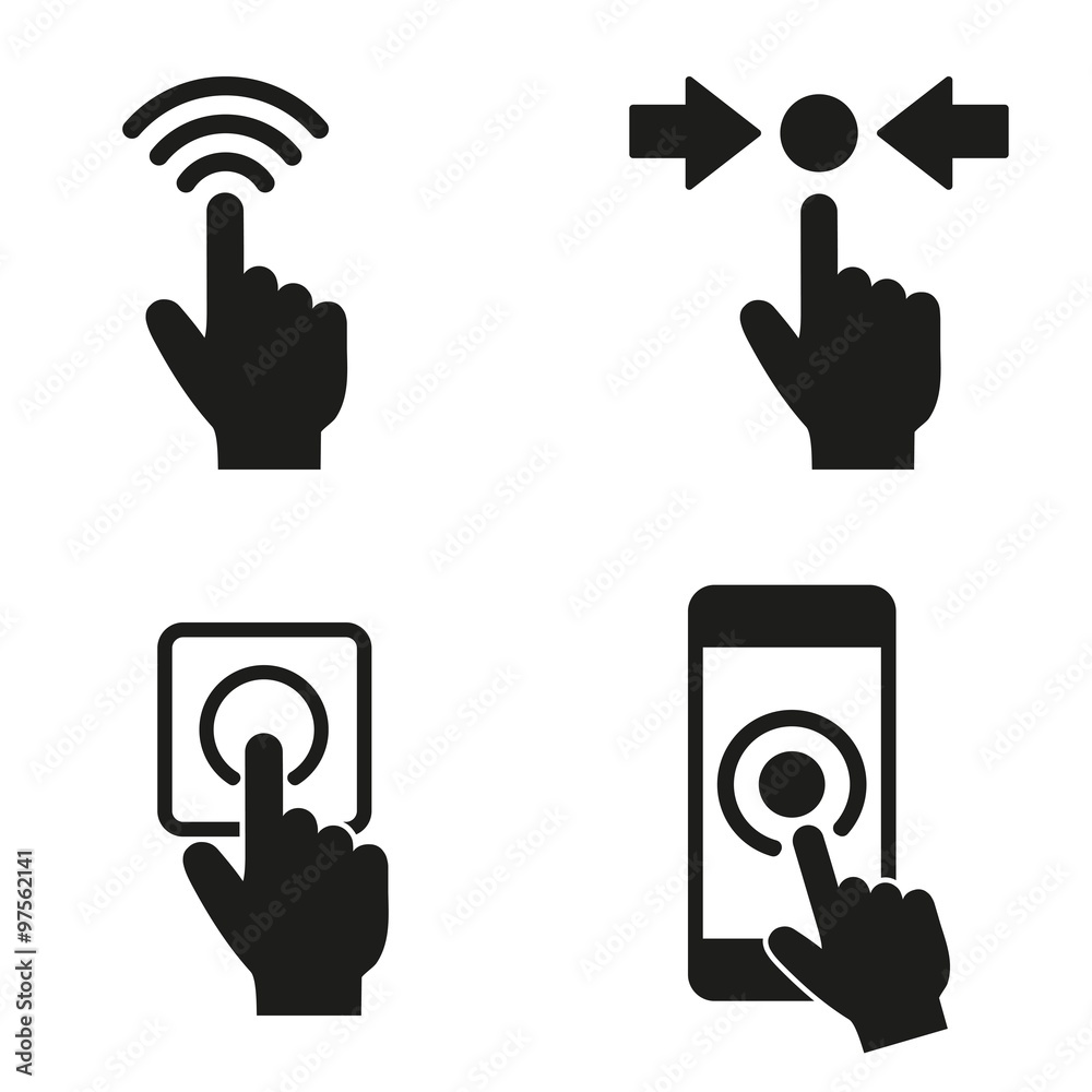 Wall mural Touch   icons set.