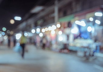 Blur night market, walking street