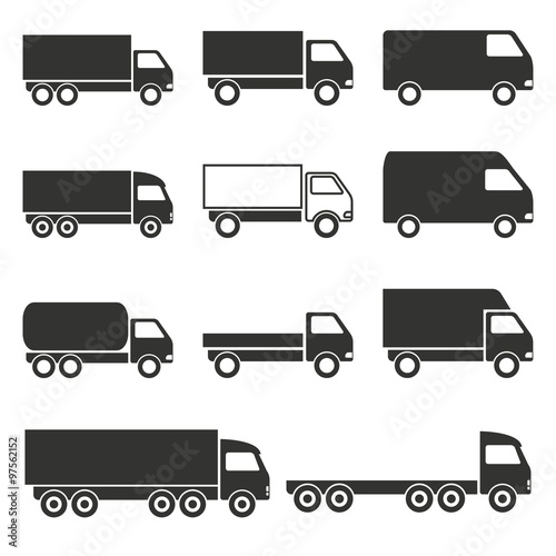 truck icons set stock