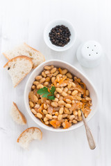 stew with soybeans and vegetables, top view