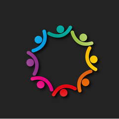 affiche,silhouettes colorés