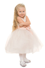 Funny little blonde girl