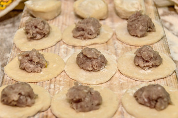 Preparation of meat dumplings