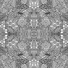 monochrome hand drawn seamless pattern illustration.