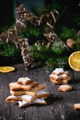 Fototapeta na wymiar Christmas cookies with festive decor