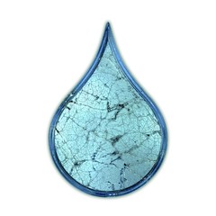 Drop. Cracked glass symbol.