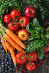 Cercles muraux Légumes Mélange de fruits, légumes et baies