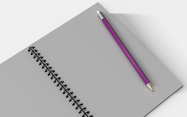 Blank note paper with pen. isolated on white.