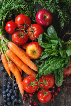 Fototapeta Mix of fruits, vegetables and berries