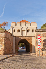 Tabor Gate (1683) of Vysehrad fort in Prague. UNESCO site