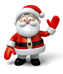 The Santa Claus makes a personalized gesture