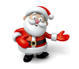 The Santa Claus makes a personalized gesture