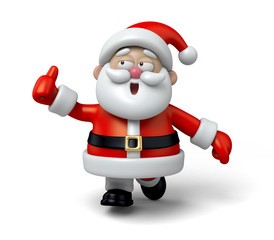 The Santa Claus makes a personalized gesture