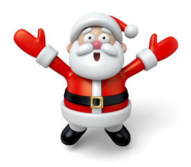 The Santa Claus makes a personalized gesture