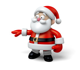 The Santa Claus makes a personalized gesture