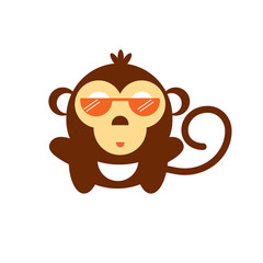 Vector cartoon monkey