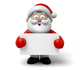 The Santa Claus and a white board