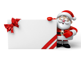 The Santa Claus and a gift box