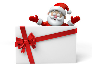 The Santa Claus and a gift box