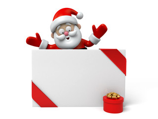 The Santa Claus and a gift box